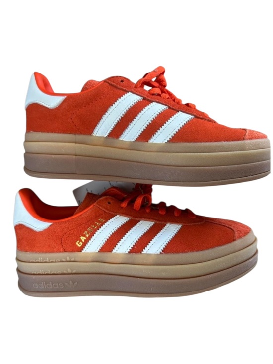 adidas Shoes - adidas Gazelle Bold Red Orange Suede Sneakers with White Stripes